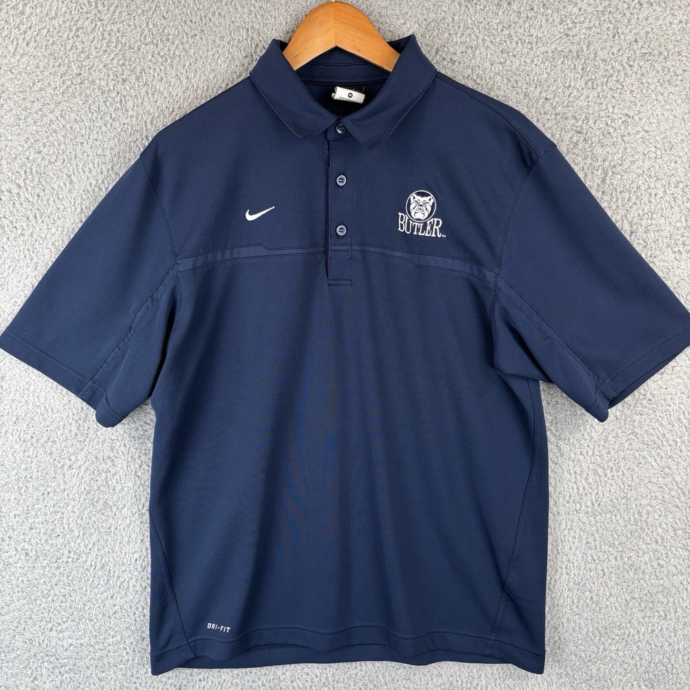 Butler‎ University Polo Shirt Mens Medium Navy Nike Dri Fit Golf Casual